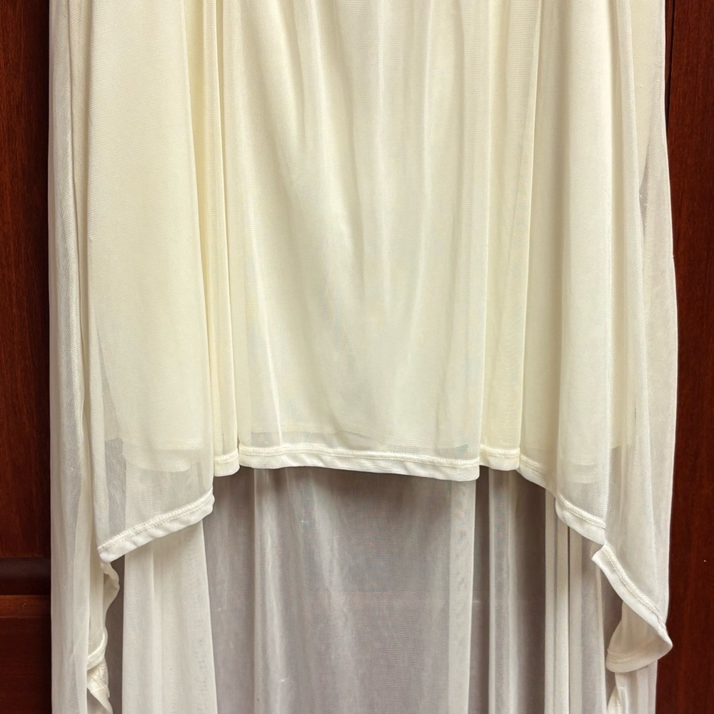 NWOT DEB 1X Elegant Cream HIGH LOW LAYERED Sheer OVERLAY SKIRT